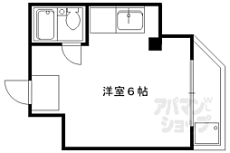セントラル一乗寺 1Kの間取図画像