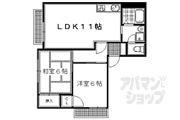 ガーデンハイツ花園 2LDKの間取図画像