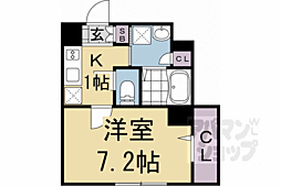 グロスロシェ七条 1Kの間取図画像
