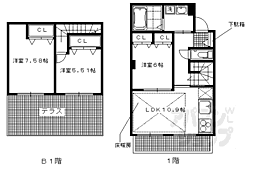 グリーンヒル北山通 3LDKの間取図画像
