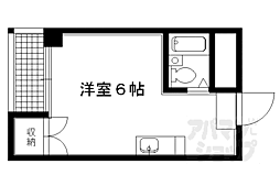 アメニティー聖護院 ワンルームの間取図画像