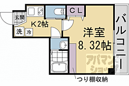 ウィングス千本丸太町 1Kの間取図画像