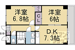 ラ・ルーチェ宝ヶ池 2DKの間取図画像