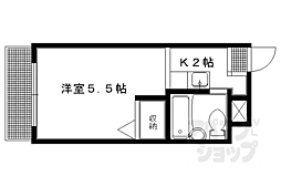 第1日の出ハイツ 1Kの間取図画像
