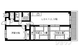 Uレジデンス修学院 3LDKの間取図画像