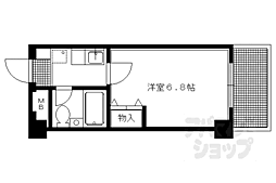 リバティ東大路 1Kの間取図画像