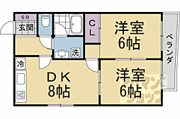 藤波ビル 2DKの間取図画像