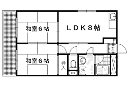 グランドールさかた 2LDKの間取図画像