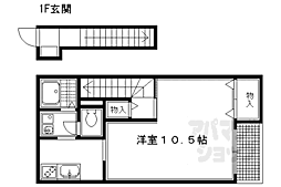 ディアコート一乗寺 1Kの間取図画像