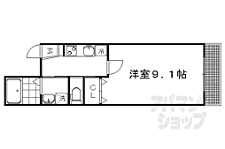 2ndMebldg 1Kの間取図画像