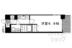 アクアプレイス京都聖護院 1Kの間取図画像