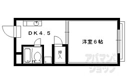 パティオ北白川 1DKの間取図画像