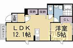 松岡アパート 1LDKの間取図画像