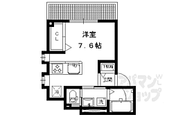 詩仙2PLUS ワンルームの間取図画像