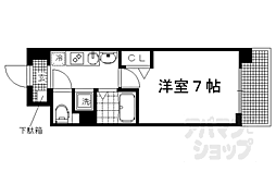 プレミアムステージ京大前 1Kの間取図画像