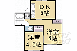 ヴィラコート川端 2DKの間取図画像