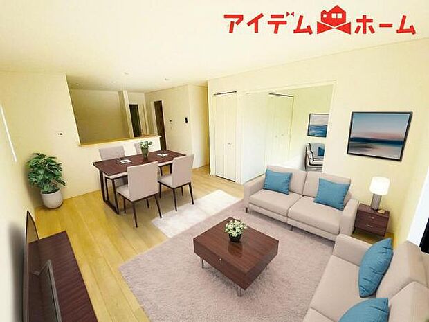 リビング 本画像はCGで作成されており、実際に現地に家具は置かれておりません。