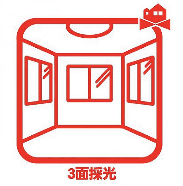 3方向から光が入ることで日当たりと風通しを考慮しました♪