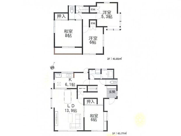 千葉市稲毛区長沼町(4LDK)の間取り