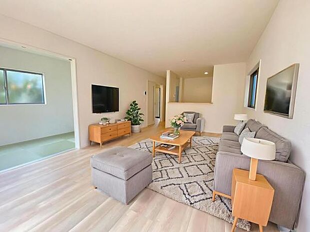 1号棟(2025年10月)撮影 ※本画像はCGで作成しており、実際に家具は置かれておりません。