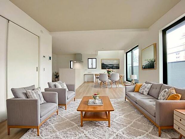 2号棟（2025年10月）撮影 ※本画像はCGで作成しており、実際に家具は置かれておりません。