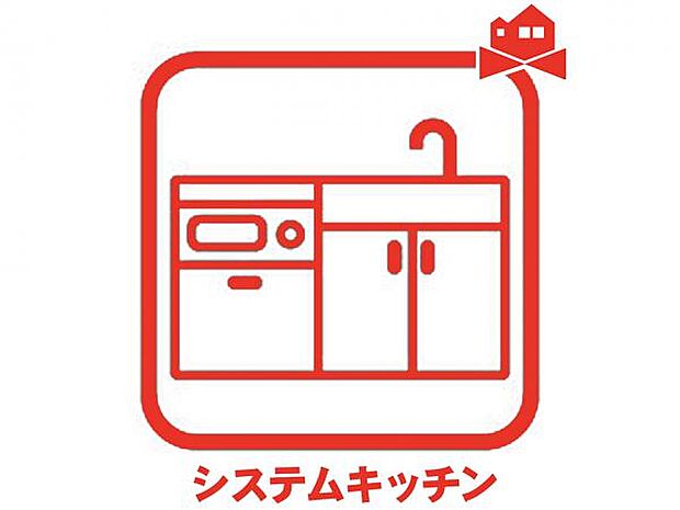 収納からガス台・調理台などを一続きにまとめ合わせたシステムキッチン♪