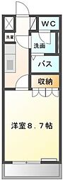 サウスコート・プランドール16 1Kの間取図画像