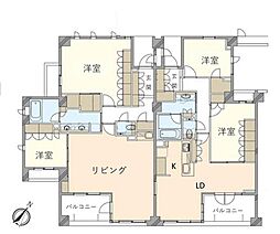 プラウド山手町 4LDKの間取り