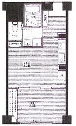 東急池上線 旗の台駅 徒歩3分の賃貸マンション 6階1LDKの間取り
