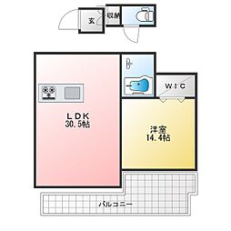 ブランシエスタ久が原 1LDKの間取図画像