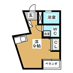 ラグーナコート荏原 ワンルームの間取図画像