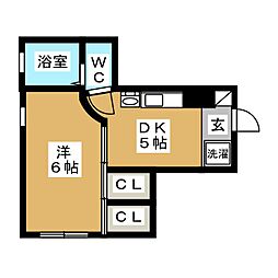 Cortile中延 1DKの間取図画像
