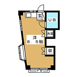 コーポ嶋田 ワンルームの間取図画像