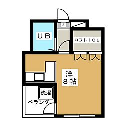 ファインコート旗の台 ワンルームの間取図画像