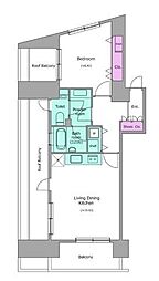 アーバンパーク麻布十番 9階1LDKの間取り