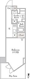 カーサスプレンディド南麻布 1Kの間取図画像