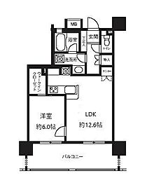 ライオンズシティ白金高輪 1LDKの間取図画像