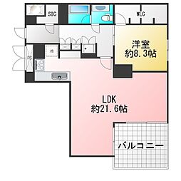 ペアシティルネッサンス 1LDKの間取図画像