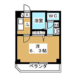 京急本線 平和島駅 徒歩3分の賃貸マンション 1階1Kの間取り