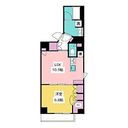 JR山手線 目黒駅 徒歩8分の賃貸マンション 2階1LDKの間取り