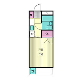 東急池上線 戸越銀座駅 徒歩7分の賃貸マンション 2階1Kの間取り