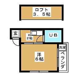 東急目黒線 武蔵小山駅 徒歩5分の賃貸マンション 3階1Kの間取り