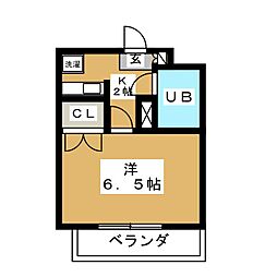 JR山手線 目黒駅 徒歩7分の賃貸マンション 1階1Kの間取り