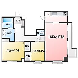 シノン原町 2LDKの間取図画像