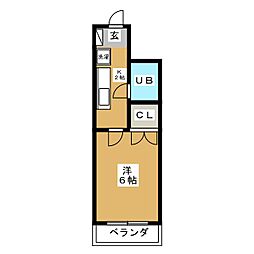アーバン目黒 1Kの間取図画像