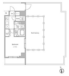 レジディア目黒4 1Kの間取図画像