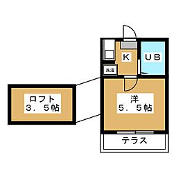ライフピア西小山 1Kの間取図画像