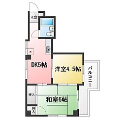 市川ホームズ 2DKの間取図画像