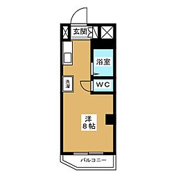 セントヒルズ目黒 ワンルームの間取図画像