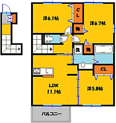 雀宮駅 9.6万円
